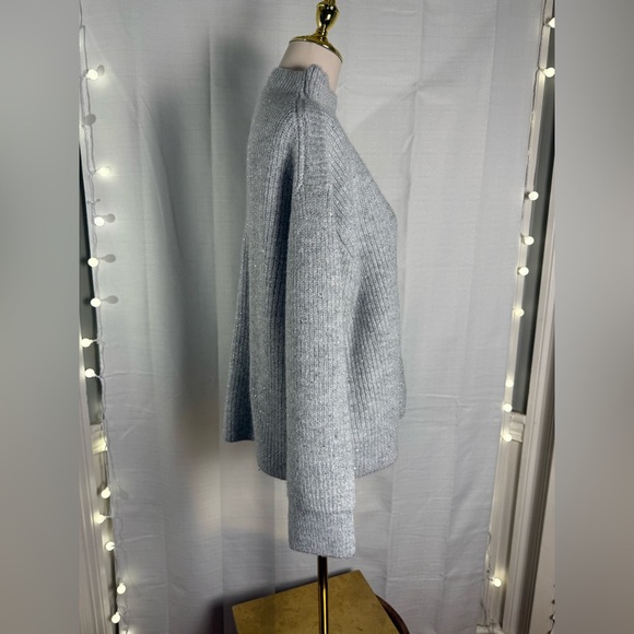 Calvin Klein Gray Cowl Neck Sweater with Ribbed Texture - Picture 2 of 11